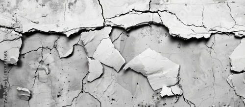 Cracked concrete wall with ...