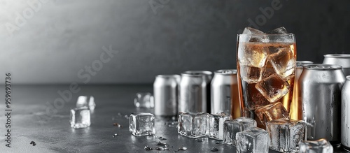 Energy drink in a glass alu...