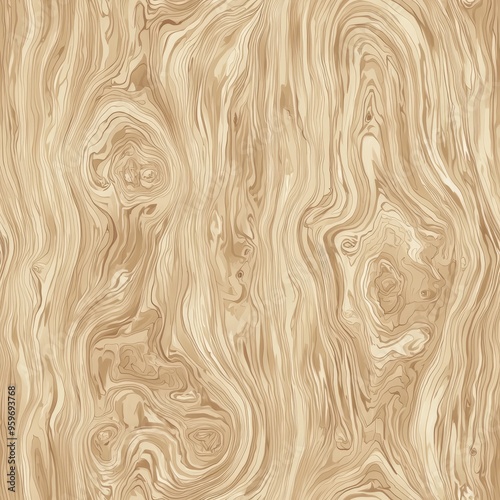 seamless pattern of light oak wood grain with subtle knots photo