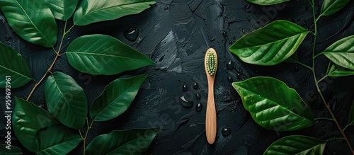 Wooden toothbrushes and gre...