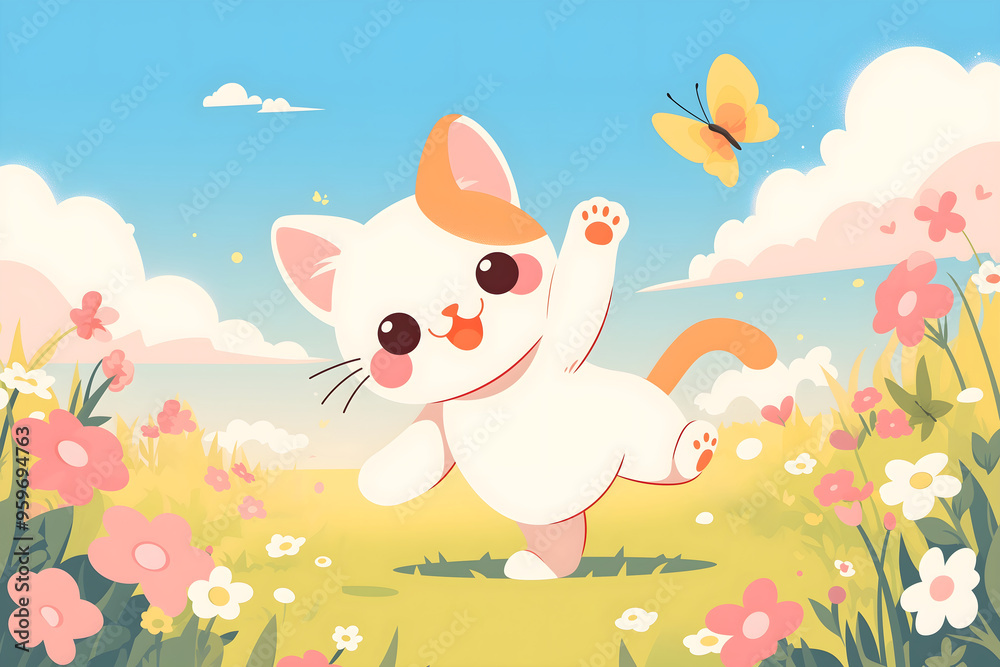 cute kitten and butterfly cute kitten and butterfly