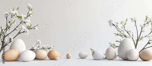 Easter arrangement on a whi...