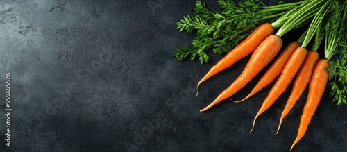 Fresh carrots with green to...