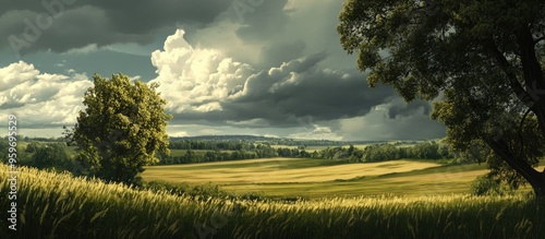 Landscape featuring fields ...