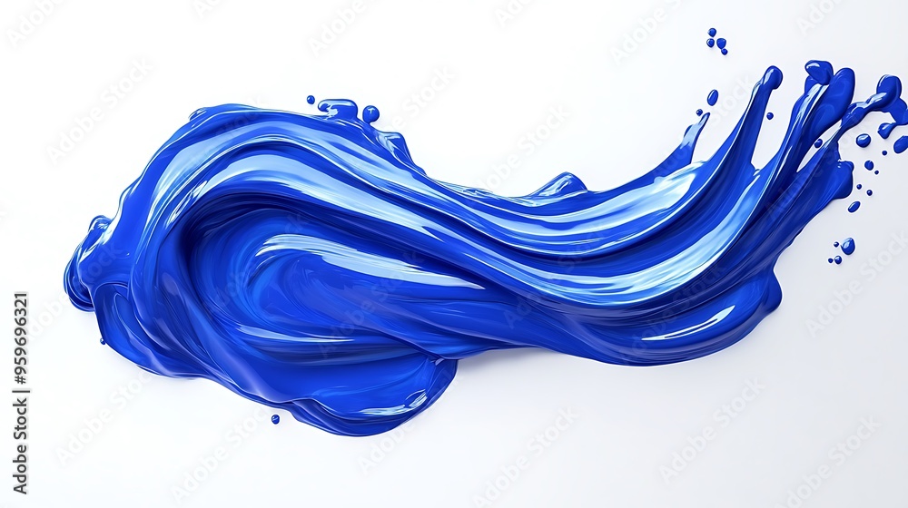 Abstract Blue Liquid Splash on White Background Abstract Blue Liquid Splash on White Background