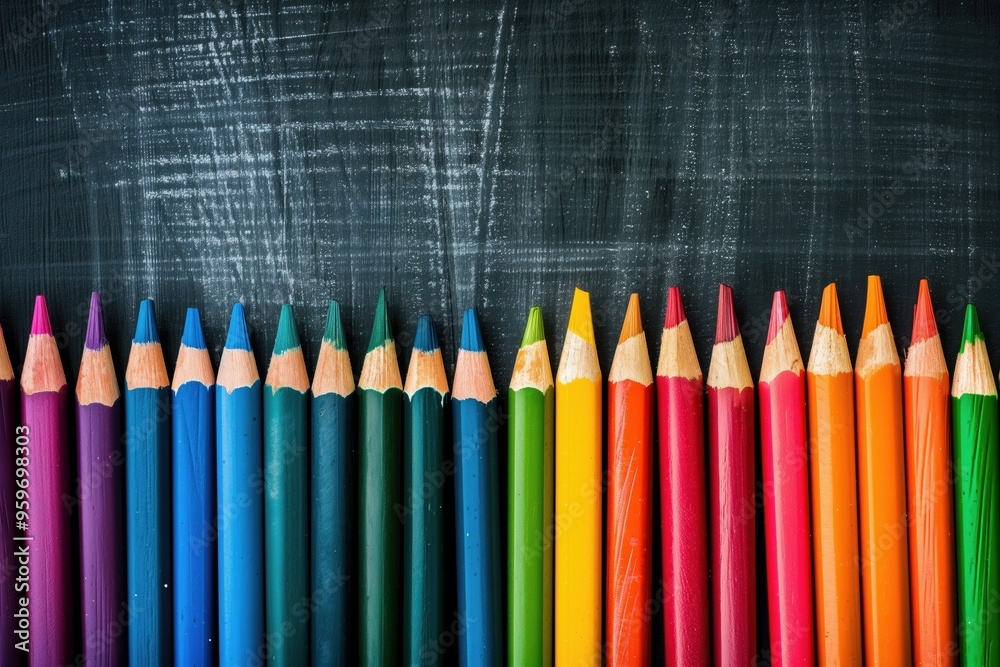 Colorful crayons on the blackboard, drawing. Back to school background. Colorful crayons on the blackboard, drawing. Back to school background.