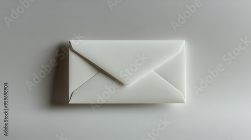 White envelope on grey background photo