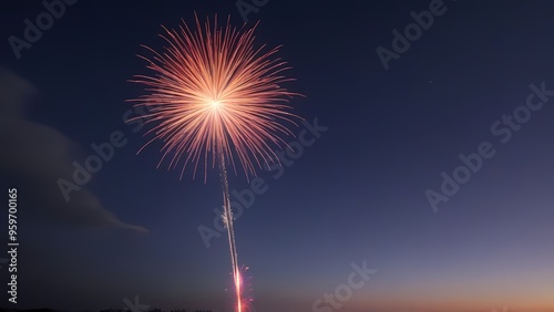 fireworks over the bright city