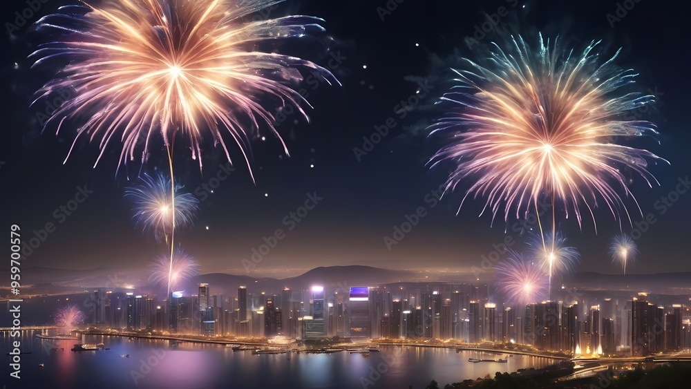 fireworks over the bright city fireworks over the bright city