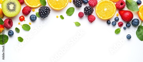 Vibrant summer fruits borde...