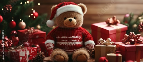 Teddy Bear dressed in Santa...