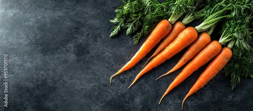 Fresh carrots with green to...