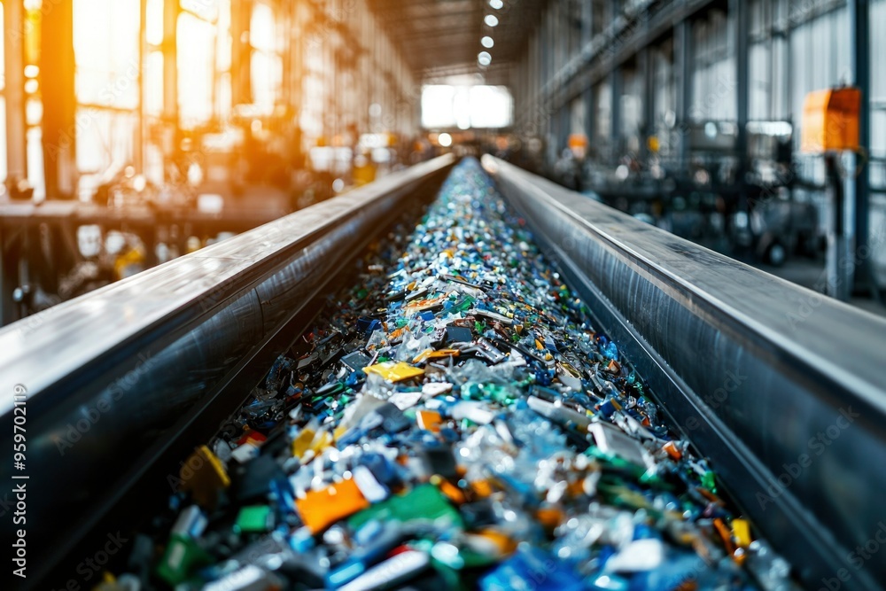 Conveyor Belt Carrying Crushed Glass For Recycling Conveyor Belt Carrying Crushed Glass For Recycling
