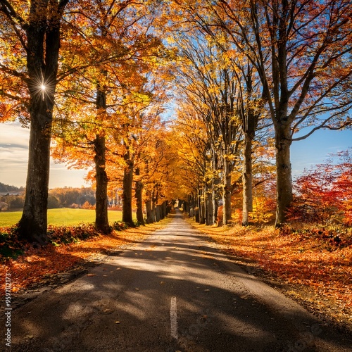 美しい秋の紅葉した風景