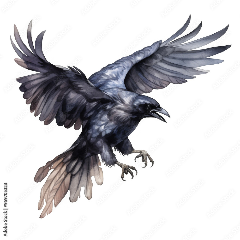 Fototapeta premium Crow Isolated on a Transparent Background