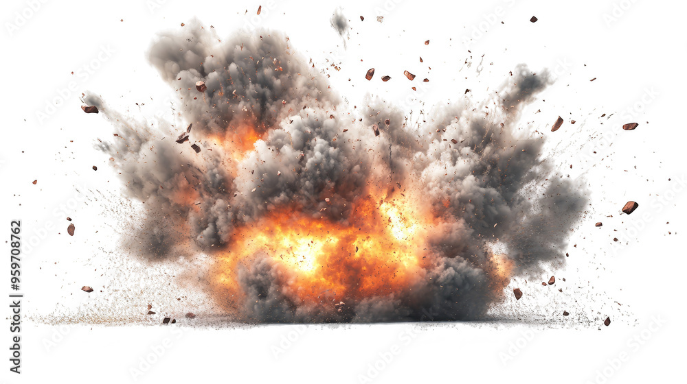 Dramatic Explosion with Fire and Smoke Dramatic Explosion with Fire and Smoke