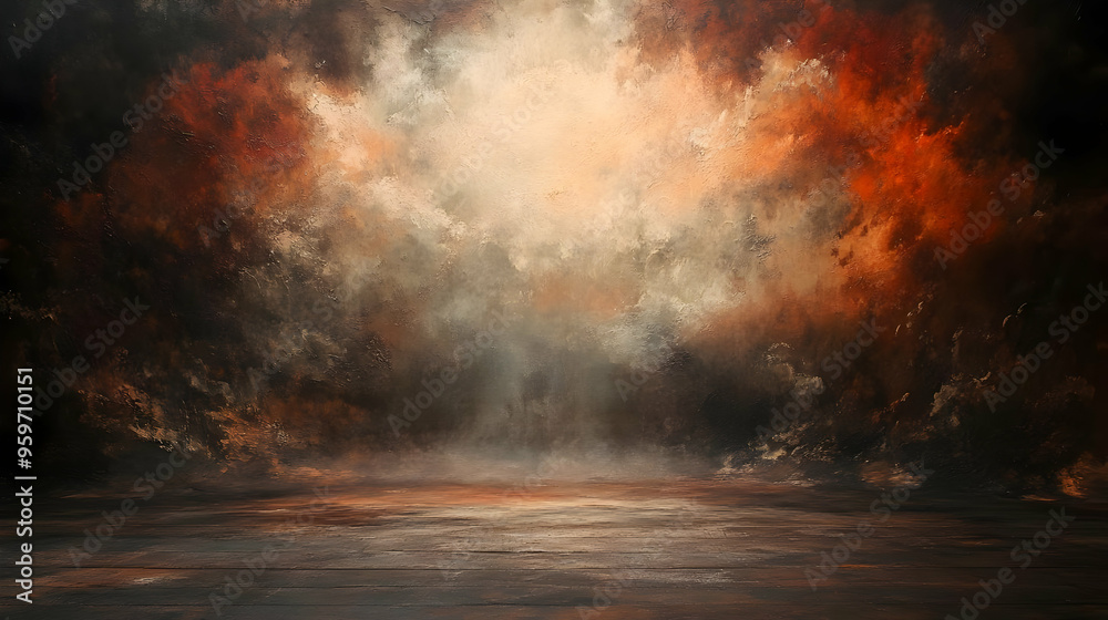 Naklejka premium Dramatic Abstract Background with Orange and Brown Tones