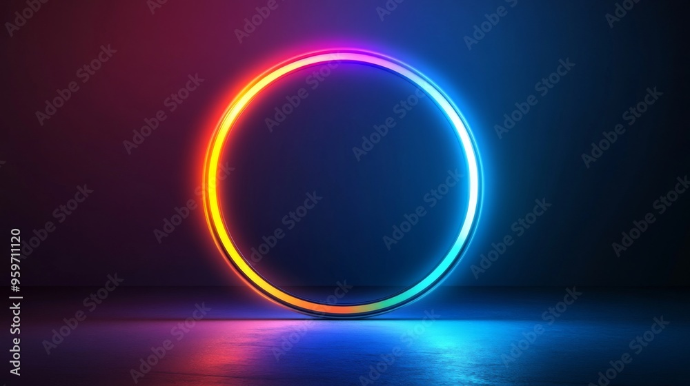 Glowing Neon Ring Abstract Background Glowing Neon Ring Abstract Background
