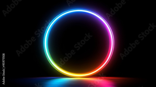 Neon Circular Light Art: neon