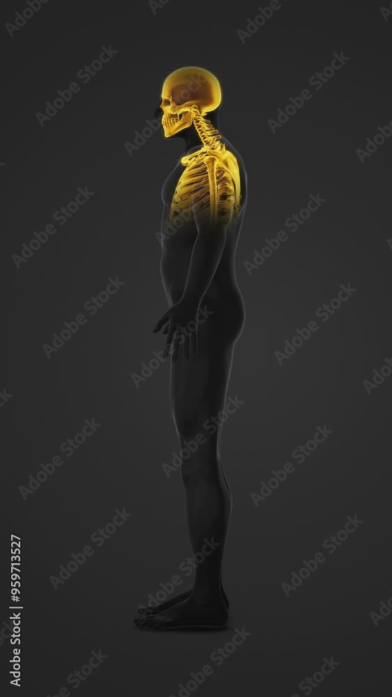 Human body with highlighted bones anatomy Human body with highlighted bones anatomy