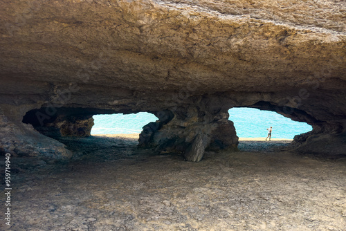 La Ojerada is a Natural arch in Cantabrian coastline, Spain. High quality photography photo