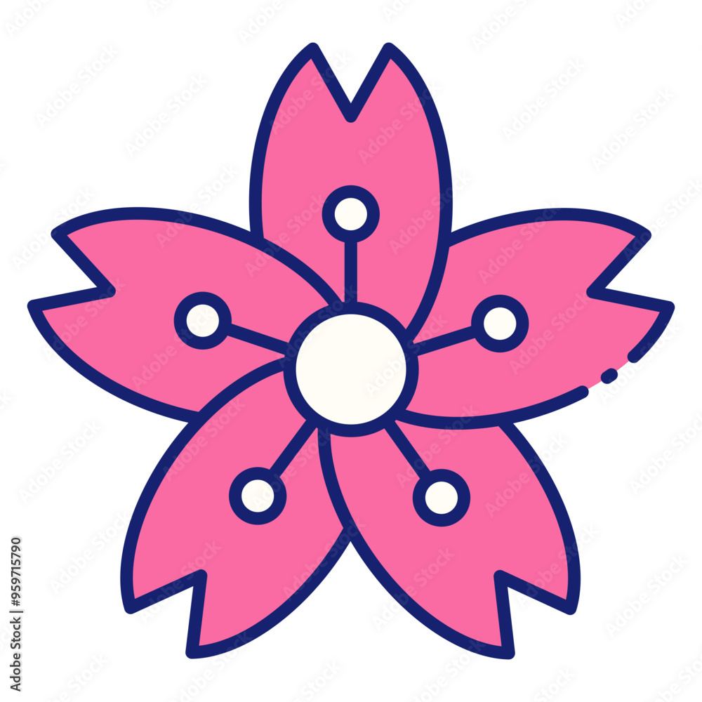 Japan Icon Collection, Sakura Flower, Cherry Blossoms Japan Icon Collection, Sakura Flower, Cherry Blossoms
