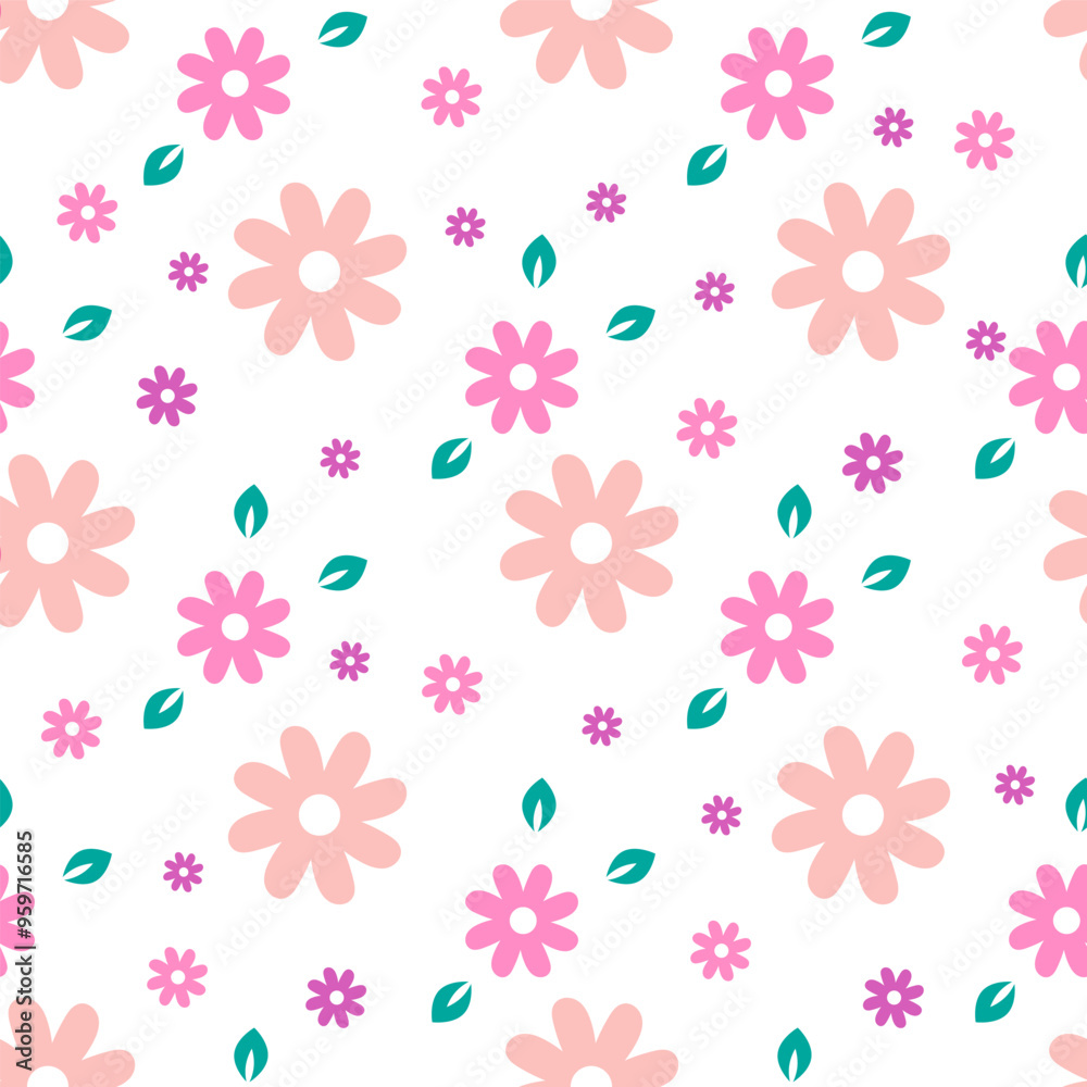 seamless pattern with pink flowers seamless pattern with pink flowers
