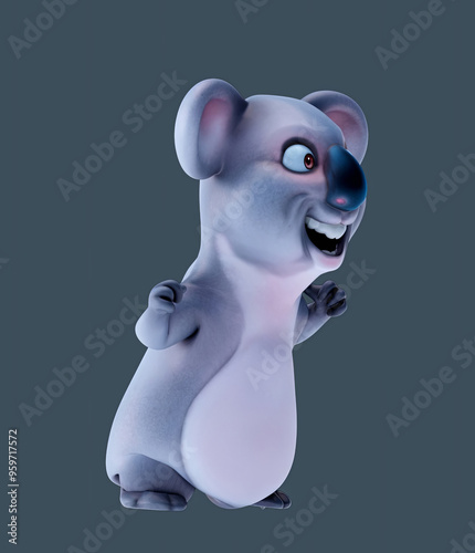 Photography Fun 3D cartoon koala winning