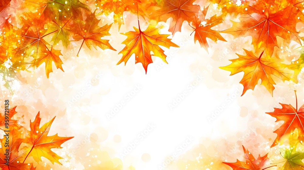 A delicate illustration of autumn maple leaves in warm shades of orange, red, and yellow, scattered across the top and sides of the frame. A delicate illustration of autumn maple leaves in warm shades of orange, red, and yellow, scattered across the top and sides of the frame.
