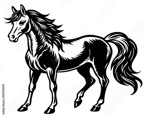 horse silhouette vector illustration