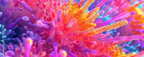 Neon vibrant color bursts with glowing highlights, 4K hyperrealistic photo