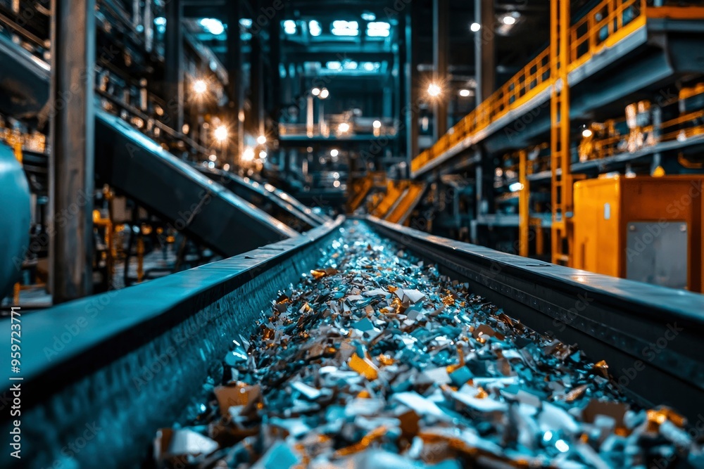 Industrial Conveyor Belt with Glass Fragments Industrial Conveyor Belt with Glass Fragments