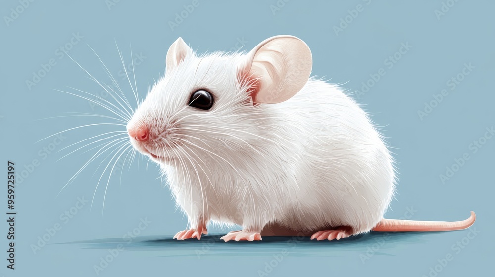 Cute White Mouse Illustration Cute White Mouse Illustration