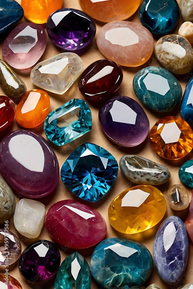 Shiny little colorful reflective luxury stones abstract background illustration wallpaper, blue, red, orange, purple and pink beautiful stones Shiny little colorful reflective luxury stones abstract background illustration wallpaper, blue, red, orange, purple and pink beautiful stones