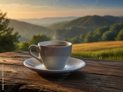 Morning Coffee with a Mountain View