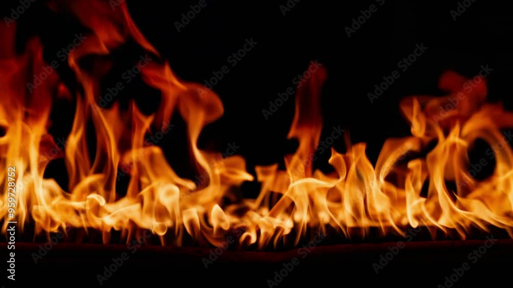 Beautiful dancing fire, burning flame. Tongues of orange flame. Bright burning flames on a black background. Fire in slow motion. Wall of Real fire, abstract background. Super slow motion video. Beautiful dancing fire, burning flame. Tongues of orange flame. Bright burning flames on a black background. Fire in slow motion. Wall of Real fire, abstract background. Super slow motion video.