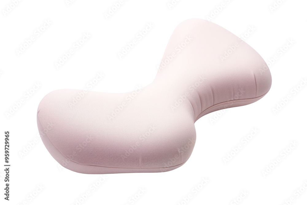 A supportive cervical pillow with a contoured design, isolated on white background A supportive cervical pillow with a contoured design, isolated on white background