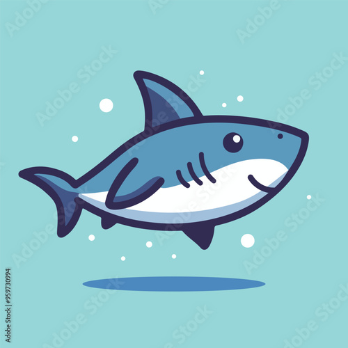 Mascot blue shark logo character cartoon vector illustration