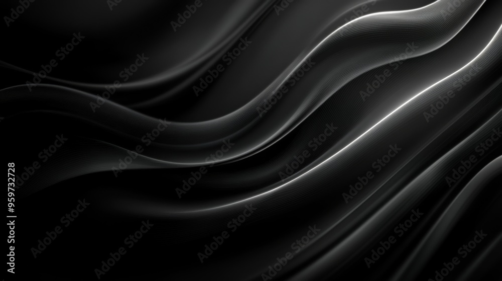 Fototapeta premium Dark Abstract Wavy Texture