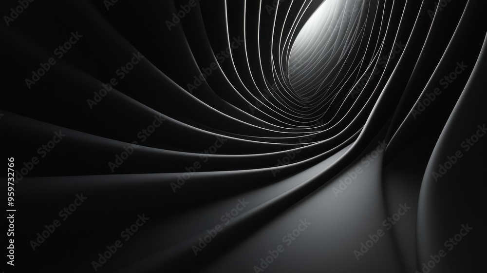 Naklejka premium Abstract Futuristic Dark Tunnel