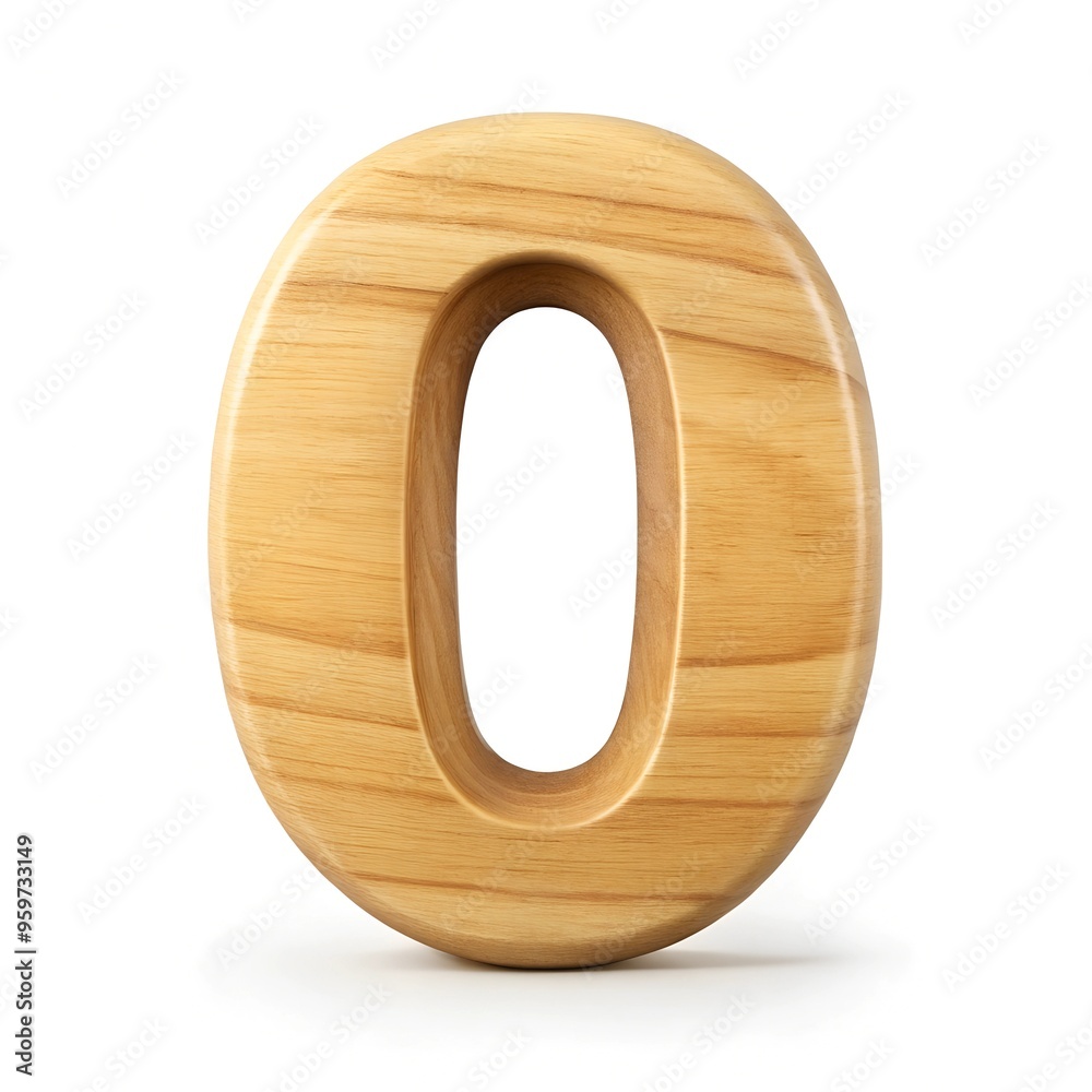 number 0 with wood effect on white background. number decoration style number 0 with wood effect on white background. number decoration style
