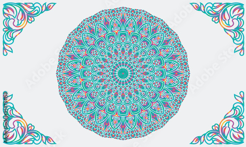 Floral ethnic tribal festive pattern for fabric. Abstract geometric colorful seamless mandala flower ornamental.
