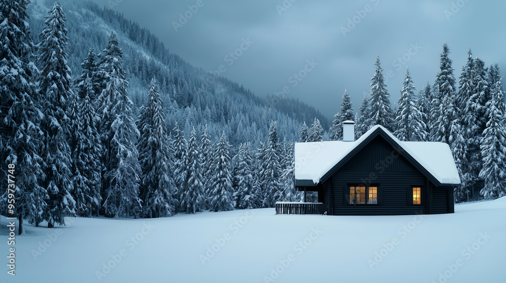 Cozy Cabin in a Snowy Winter Forest Cozy Cabin in a Snowy Winter Forest