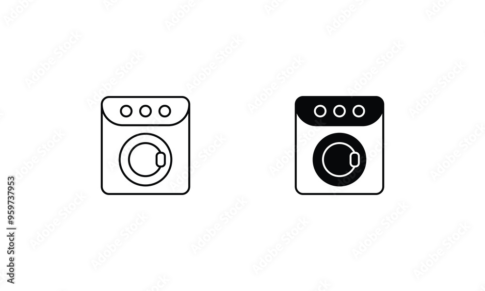 Washing Machine icons set vector stock illustration Washing Machine icons set vector stock illustration