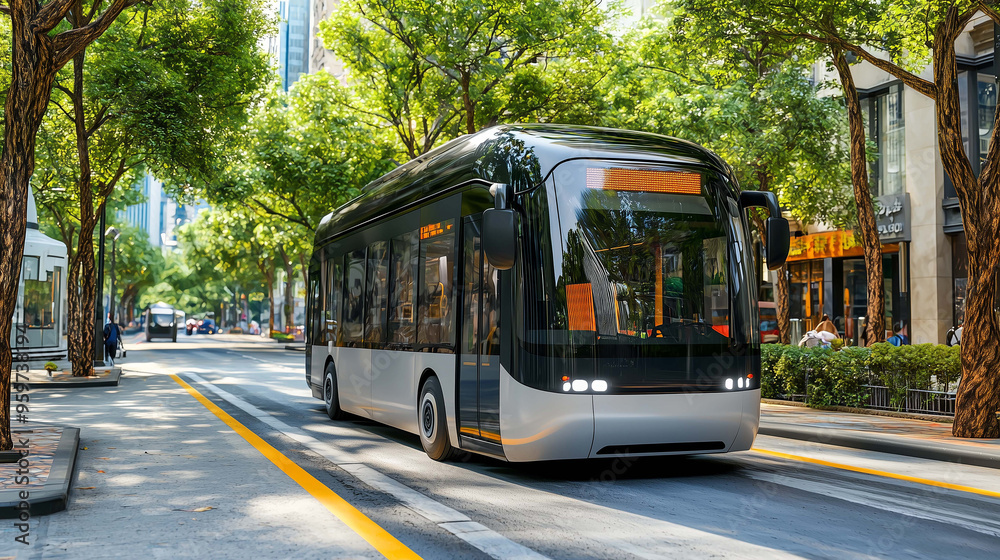Naklejka premium Electric Cars of the Future, Natural Energy Tech Driving the Change to Eco-Friendly Mobility