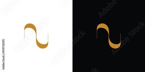 Elegant and luxury N logo design photo