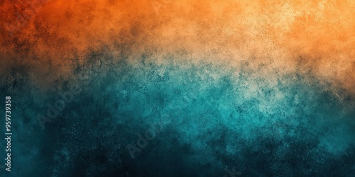 Abstract digital background featuring a rich textured gradient of vibrant orange blending into deep teal, creating a visually striking contrast perfect for contemporary design projects, modern art, an