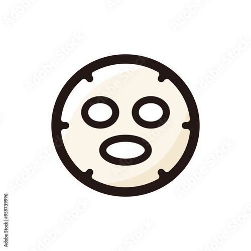 Facial mask outline icon for graphic design, apps and websites