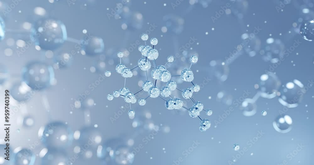 Oripavine, rotating 3D model of opioid, seamless looped video, molecular structure with selective focus Oripavine, rotating 3D model of opioid, seamless looped video, molecular structure with selective focus