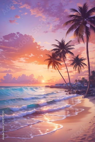 sunset on the beach